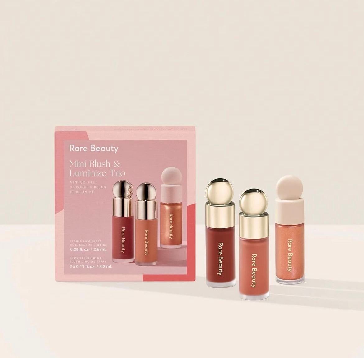 Rare Beauty Mini Blush & Luminize Trio set